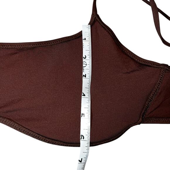 SKIMS Kim Kardashian Micro scoop cocoa brown string bikini top size 4x plus NWT - Picture 5 of 6